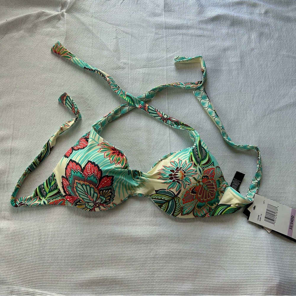 Coco Reef Floral Underwire Bikini Top in Cream, Teal, Coral, Green
